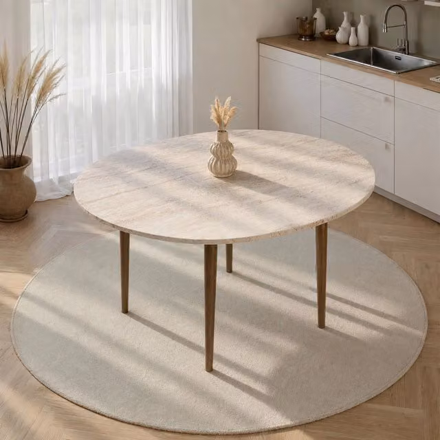Bee, Tavolo Allungabile Allungabile, 100x100x75h cm Beige Marmo
