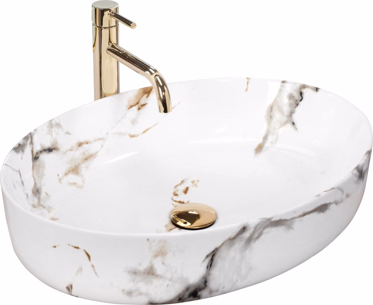 Lavabo da Appoggio Rea Queen Carrara Shiny