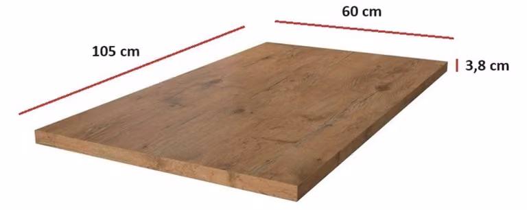 Piano di lavoro 105 cm, 38 mm, angolo cottura, blocco cucina in rovere Lancelot, cucina Vigo