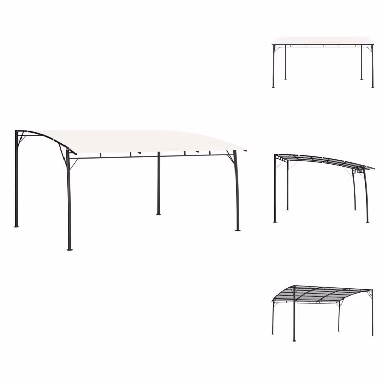 vidaXL Ombrellone da giardino 4x3x2,55 m bianco crema - Padiglioni e tende per feste
