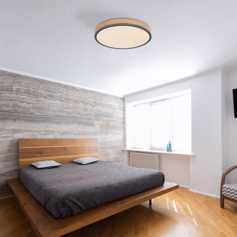Globo Plafoniera soffitto Doro, Legno scuro, Soggiorno / Sala da pranzo, Legno, Moderno, Plafoniera