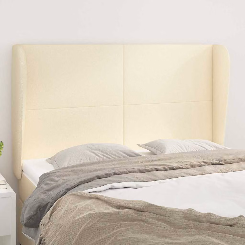 Testiera ad orecchio vidaXL in similpelle beige L: 147 cm, P: 23 cm, H: 118-128 cm