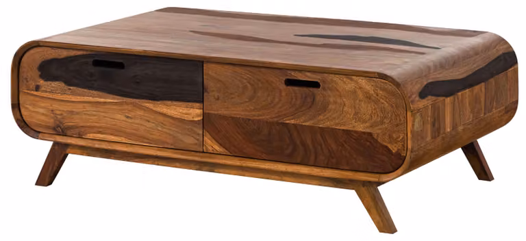 MASSIVMOEBEL24 | MAILAND #235 Tavolino da salotto in legno di sheesham - laccato / marrone chiaro 120x70x40