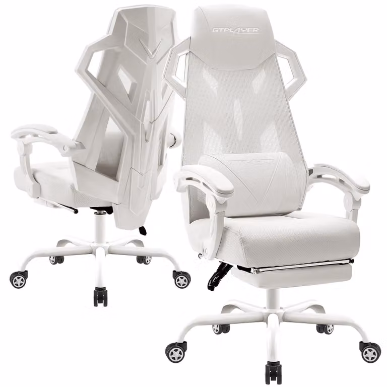 Sedia da ufficio ergonomica - AIR 310 - Girevole - Regolabile in altezza - Struttura in metallo - Braccioli - Rotelle - Bianca
