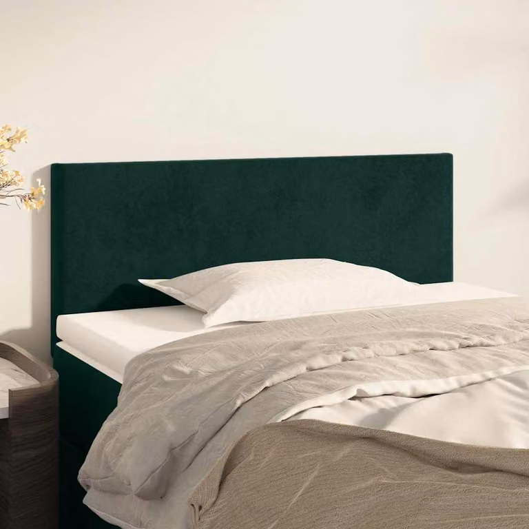 Testiera per letto vidaXL in velluto verde scuro con struttura in legno L: 80 cm, P: 5 cm, H: 78-88 cm