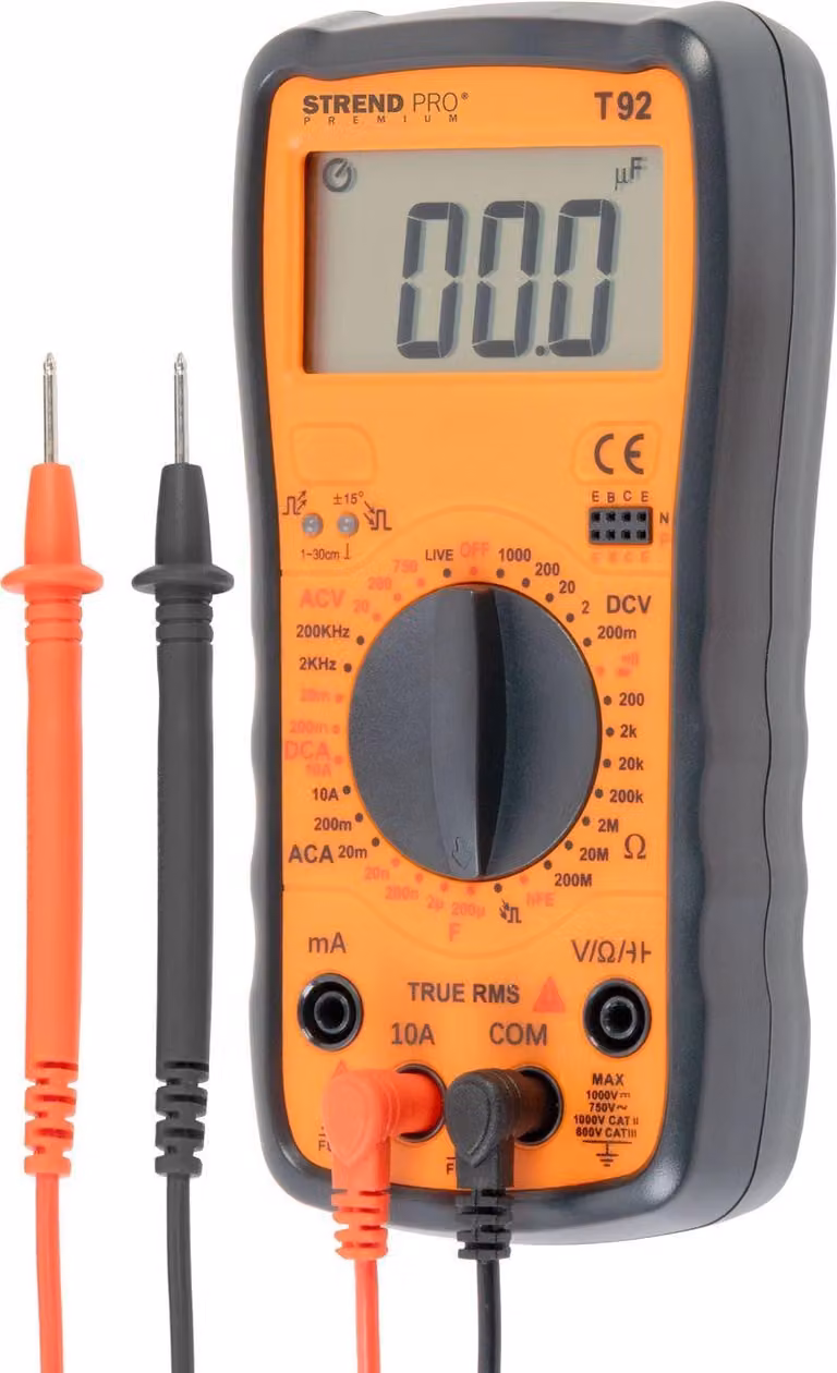 Multimetro Strend Pro Premium, digitale, 1000A, 10A, batteria 9V