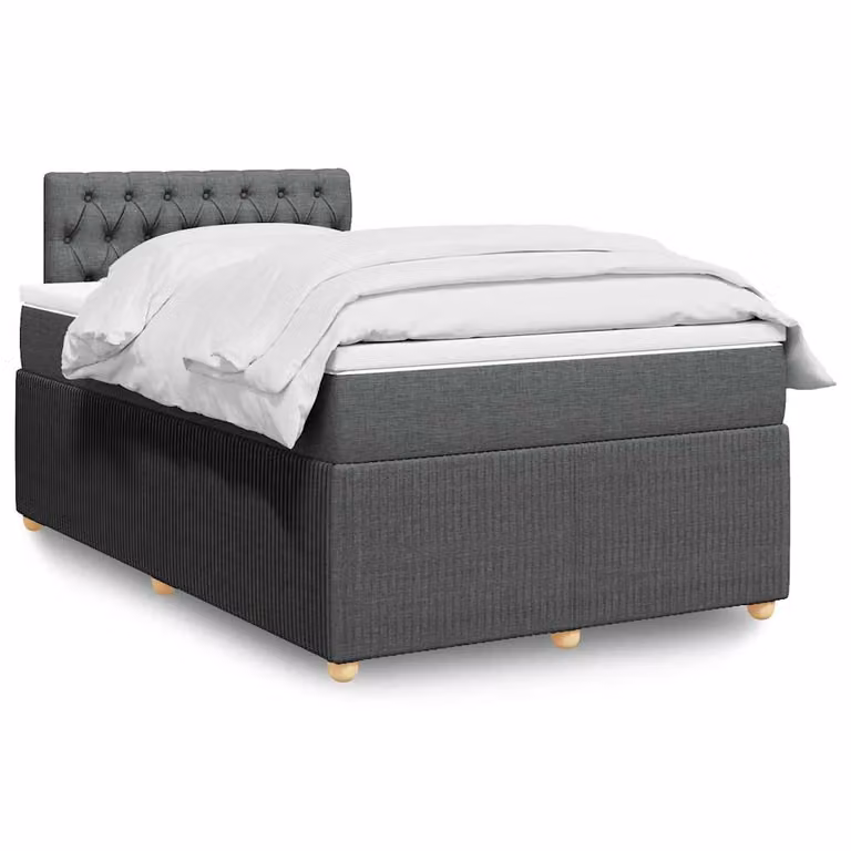 vidaXL Letto Ibrido con Materasso e Struttura Imbottita in Tessuto Grigio e Bianco L/P/H: 120 x 200 x 190 cm