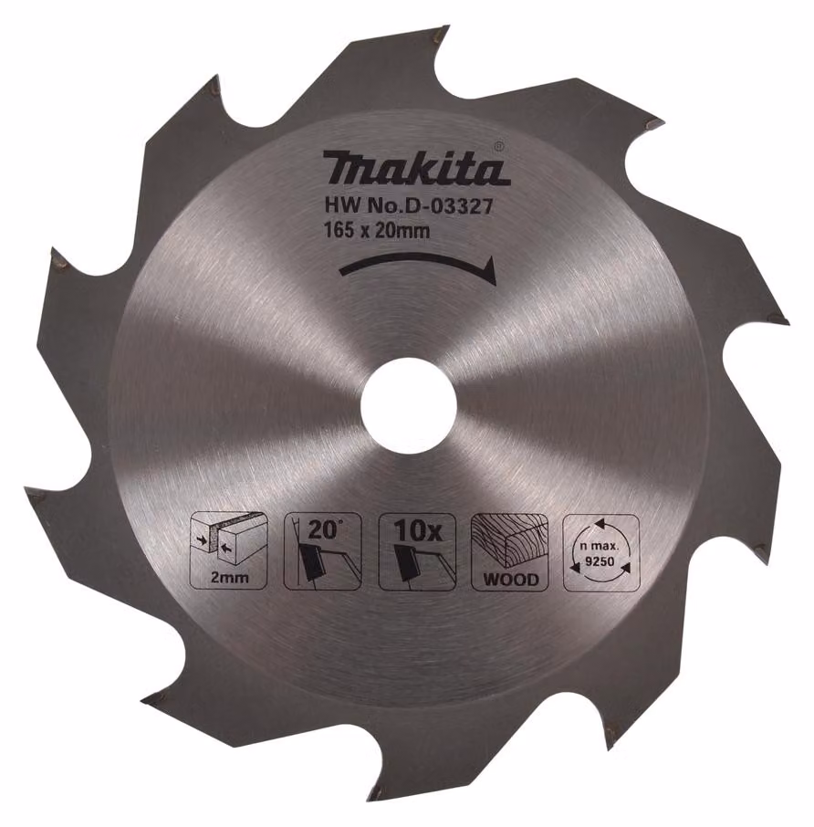 Makita D-03327 Lama circolare standard TCT 165 x 20 mm 10T legno