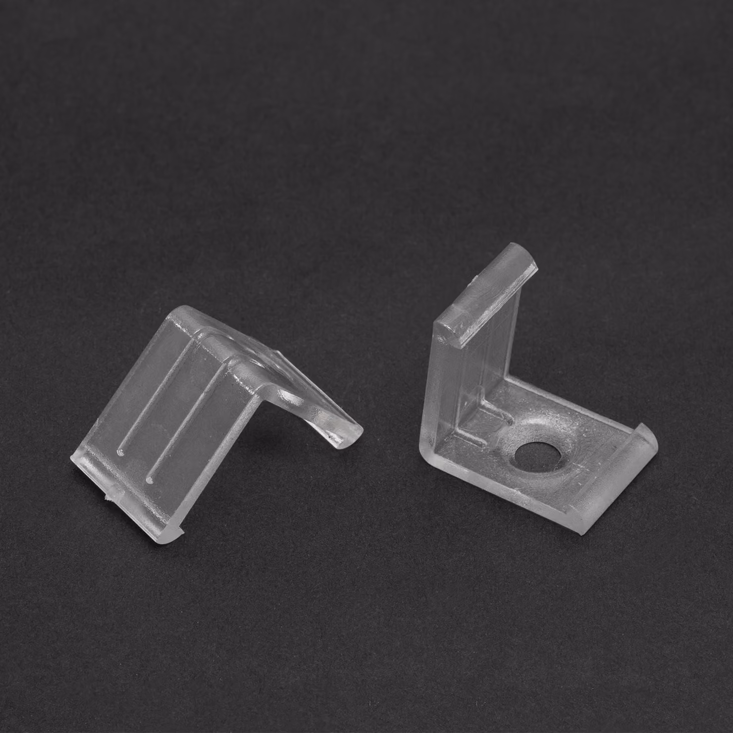 Clip di montaggio per profilo in alluminio LED - Adatto per 41012A1 e 41012A2 - Trasparente - 2 pezzi per set [41012C]