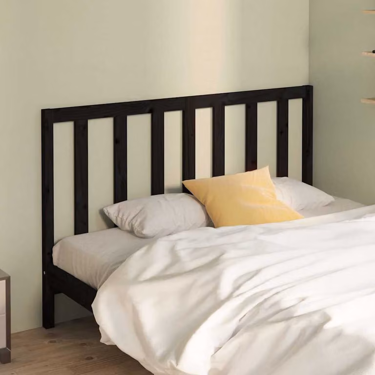 Testiera per letto vidaXL in legno massello di pino nero, stile rustico, L 156 cm x H 100 cm x P 4 cm