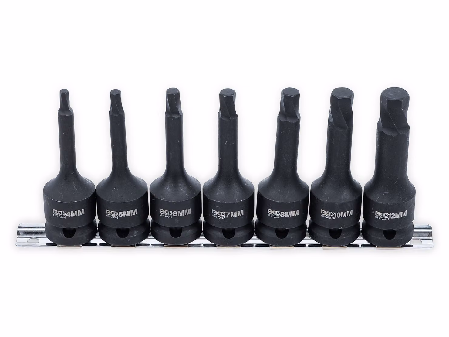 BGS Set di estrattori per viti con attacco quadro 12,5 mm (1/2") per esagoni difettosi 4 - 12 mm 7 pezzi - 7004