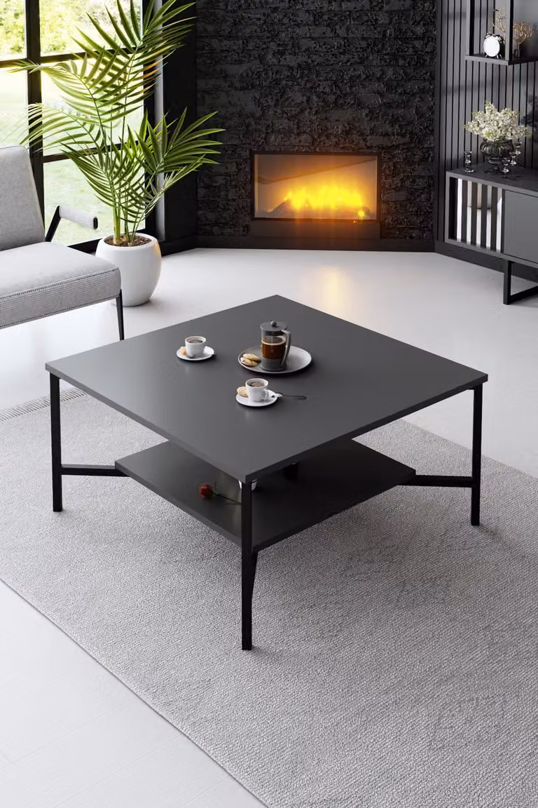 Skye Decor, Black Line - Antracite, Nero, Tavolini, Antracite, 80 x 40 x 80 cm