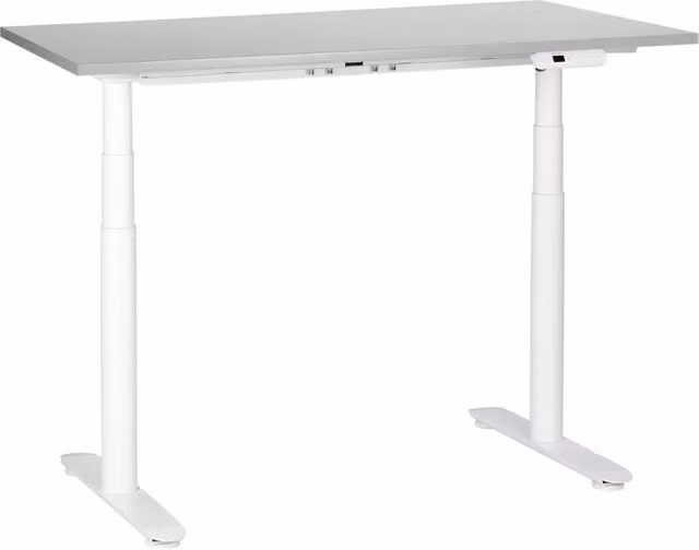 Scrivania regolabile in altezza elettricamente grigio e nero 120 x 72 cm Struttura in acciaio verniciato a polvere