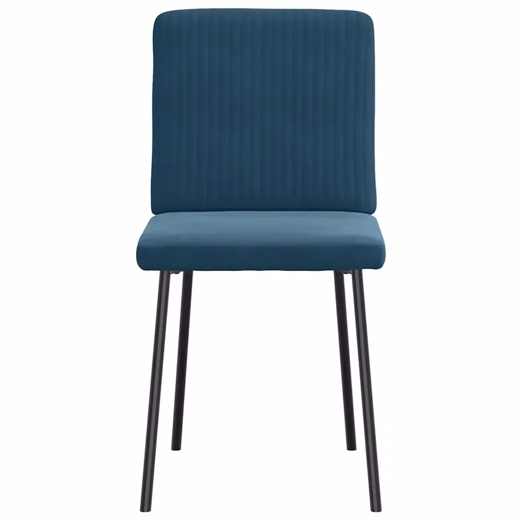 Set di 4 sedie da pranzo vidaXL in velluto blu con struttura in metallo e legno – 2