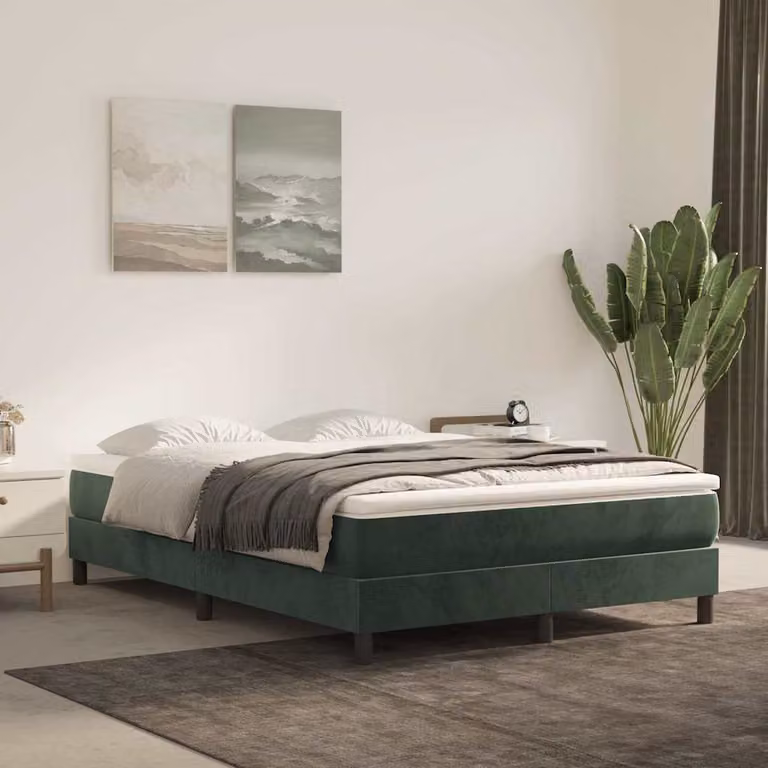 vidaXL Materasso Ibrido in Velluto Verde con Rivestimento Rimovibile L: 200 cm, P: 140 cm, H: 20 cm