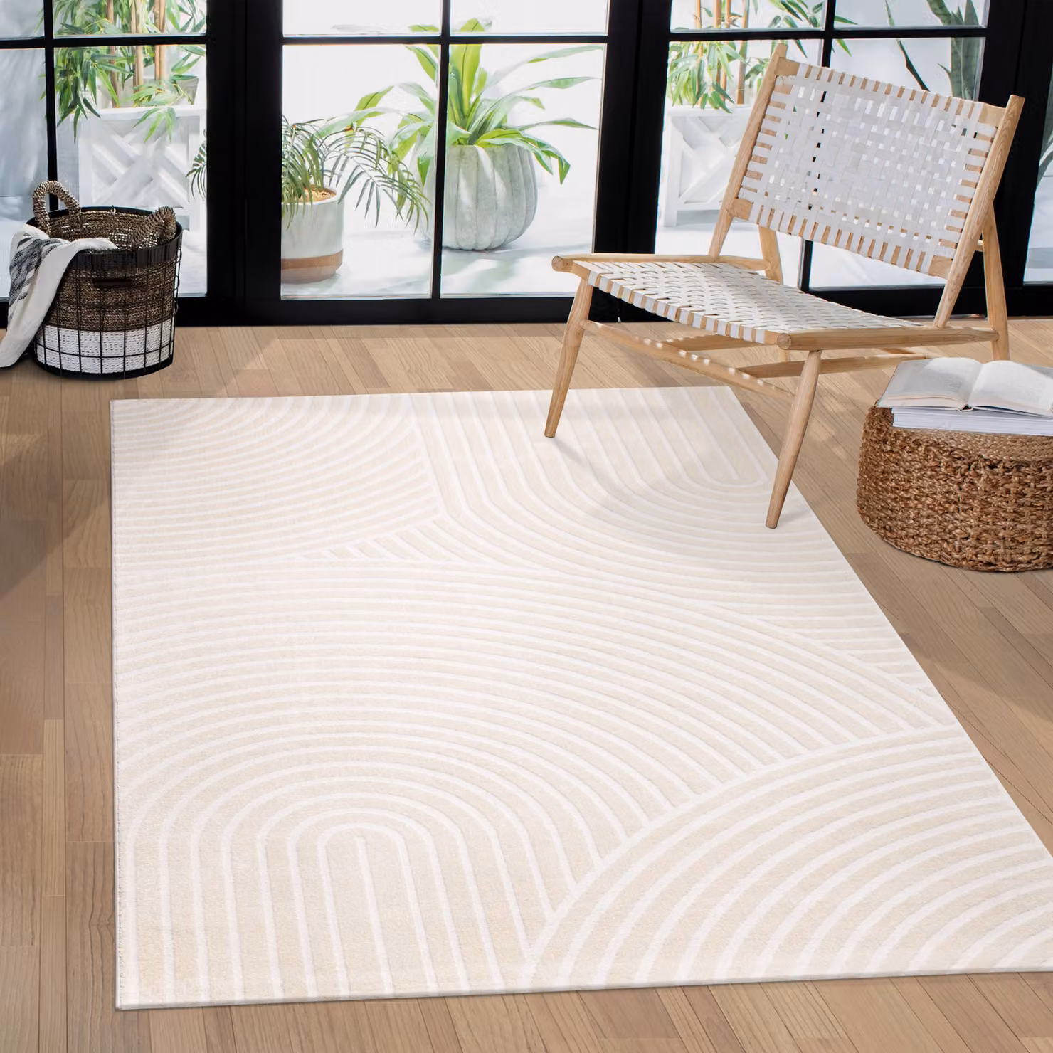 Tappeto moderno Lusenta beige con effetto alto-basso, L 80 cm x P 150 cm – 3