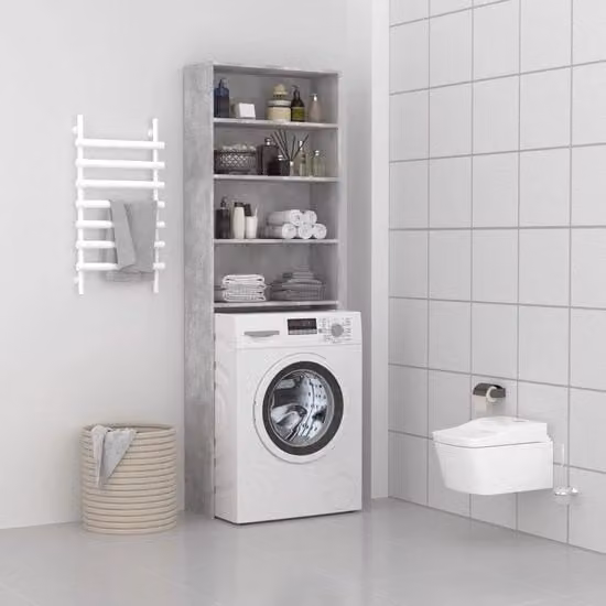 Cassa per lavatrice colore cemento 64x24x190 cm – Ospita perfettamente bagno e zona lavanderia