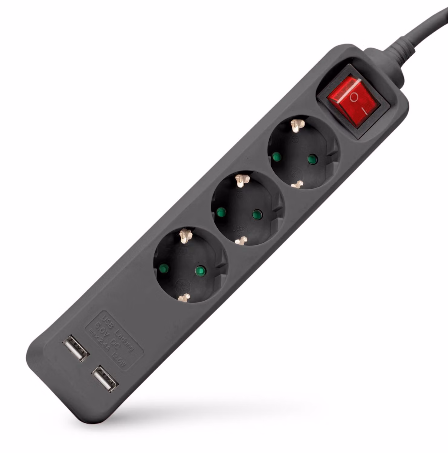 ENTAC ESE1.5G3-1.5-SW-USB-B Entac Steckdosenleiste 3fach 2x USB-A, 1,5m schwarz