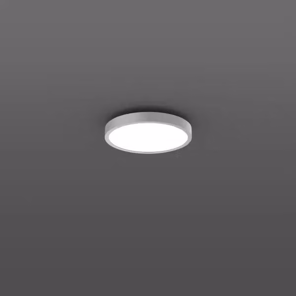 RZB Triona, 40 W, 3500 lm, 840, argento, faretti da soffitto e da parete DALI, D 461 H 88, 104°, plastica (PMMA) opalina 312420.004.1.76