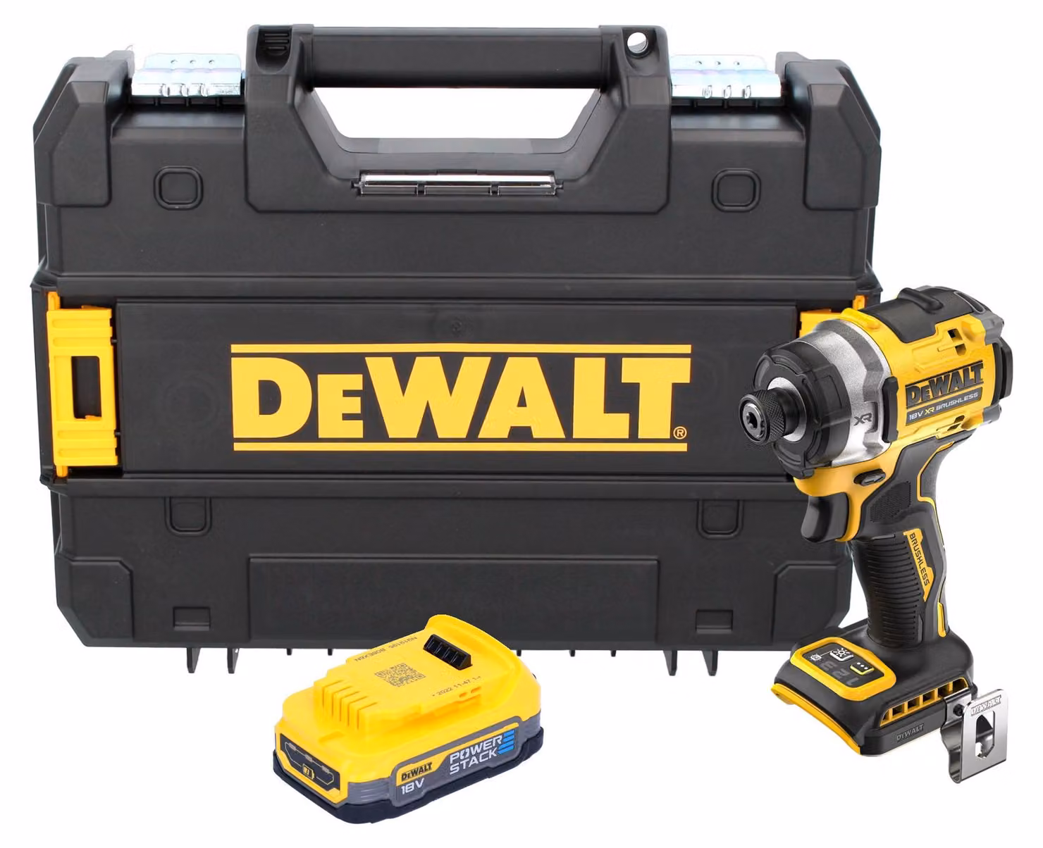 Avvitatore a impulsi a batteria DeWalt DCF 860 NT 18 V 282 Nm 1/4" senza spazzole + 1x batteria Powerstack 1,7 Ah + TSTAK - senza caricatore