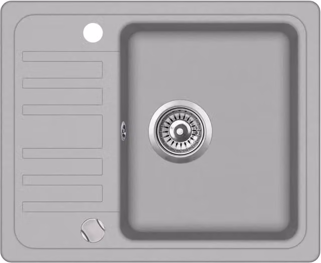 Lavello da cucina in granito vasca singola 57,5 x 46 cm grigio 02_0002322