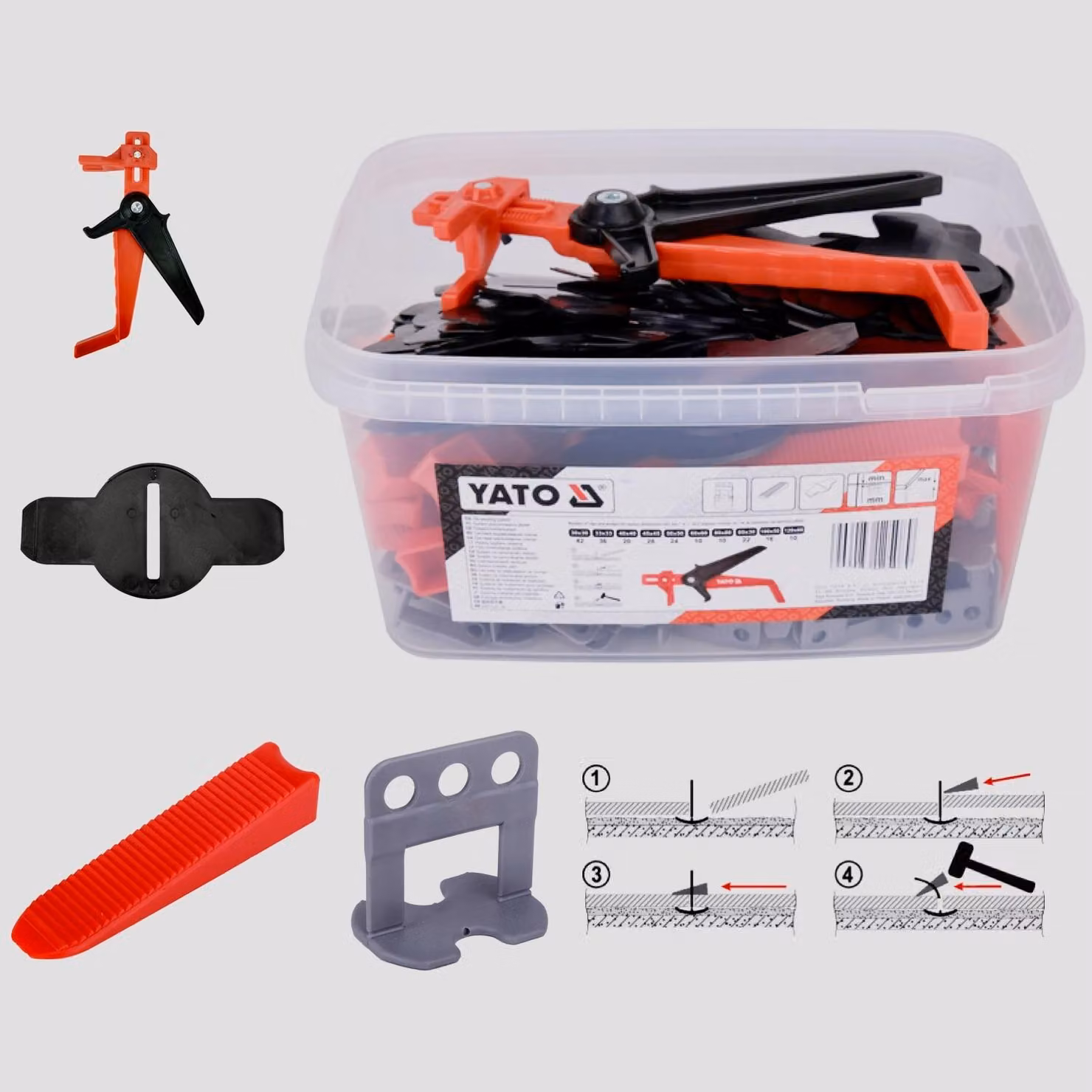 Sistema di livellamento piastrelle Y 1mm 100+50+50+pinze