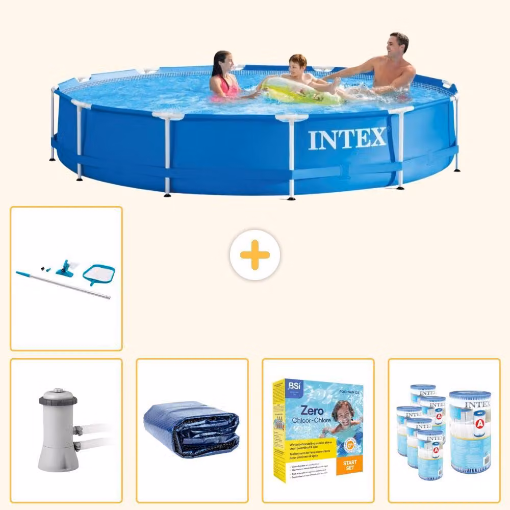 Piscina autoportante rettangolare - 366x76 cm - 6 pezzi - Modello SCB28