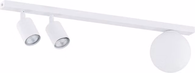 Plafoniera Minimal 3 Luci Vaishravana Luceart-Classic in Acciaio e Vetro Bianco con Attacco E14 e GU10