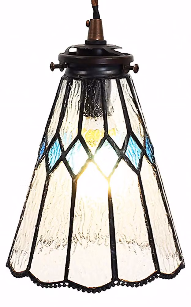Clayre & Eef lampada a sospensione Tiffany Ø 15x115 cm Vetro trasparente