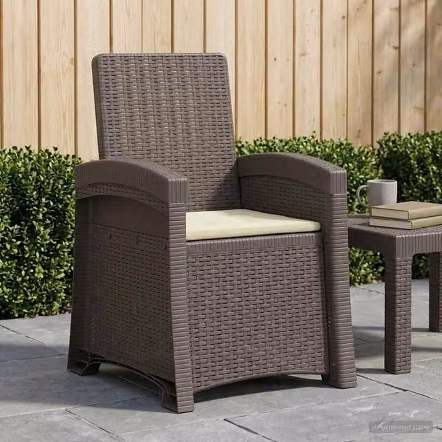 Sedia da giardino reclinabile vidaXL in effetto rattan e plastica per esterni – 1