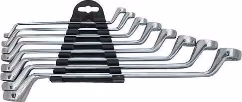 Set di chiavi Strend Pro HR32581, 8 pezzi, Cr-V, 6-22 mm, a anello, piegate a 75