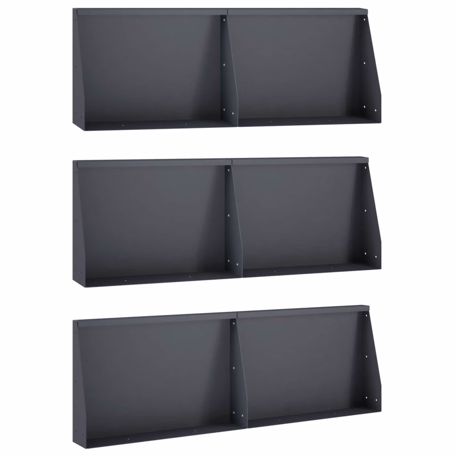 Set di 6 muretti di contenimento per orto rialzato vidaXL in acciaio color antracite, L: 60 cm, P: 12 cm, H: 50 cm