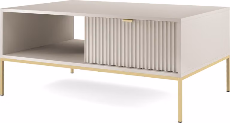 Tavolino da caffè in cachemire, struttura dorata, dimensioni: 104 x 46 x 68 cm