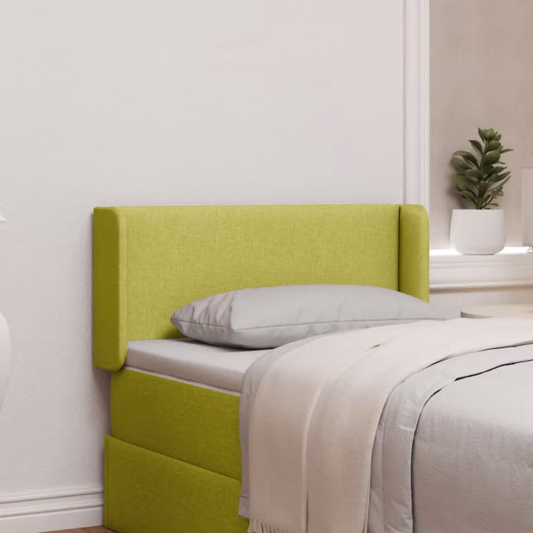 Testata del letto imbottita vidaXL in tessuto verde con design minimalista