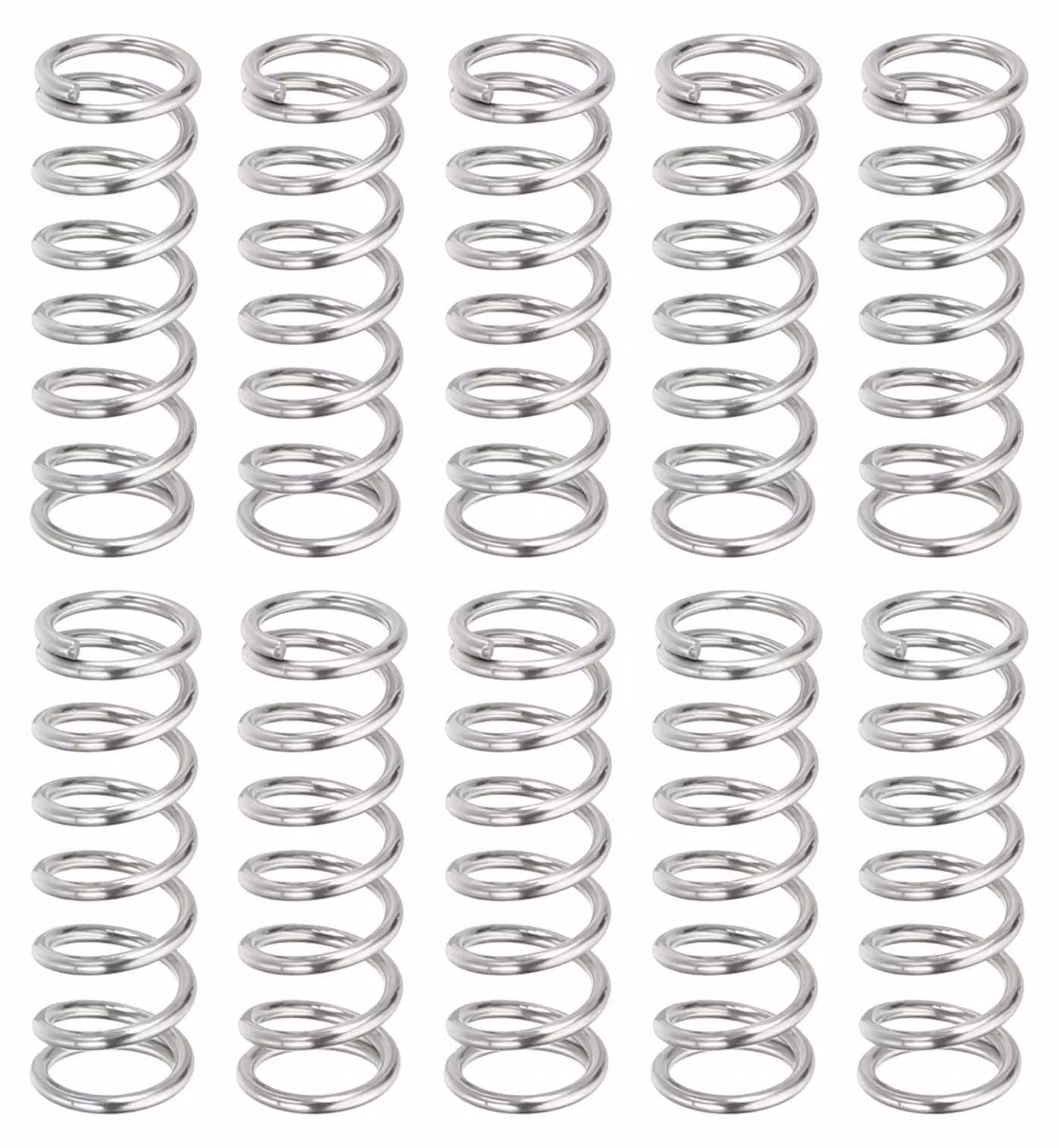Molle a compression, 10 pezzi, dimensioni 0,6x5x15 mm, acciaio inossidabile 304
