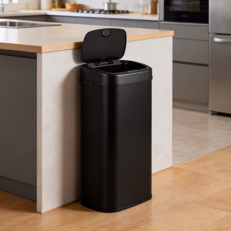 Pattumiera Costway con sensore a infrarossi e design a doppia zona, capacità 68 l, colore nero