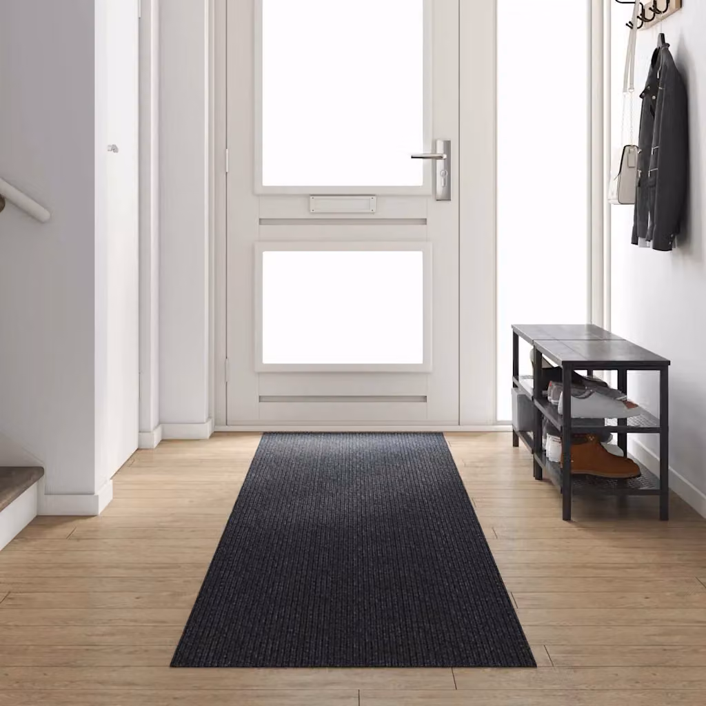 Runner in moquette vidaXL antracite, tessuto needle felt lavabile e antiscivolo, L: 400 cm, P: 80 cm