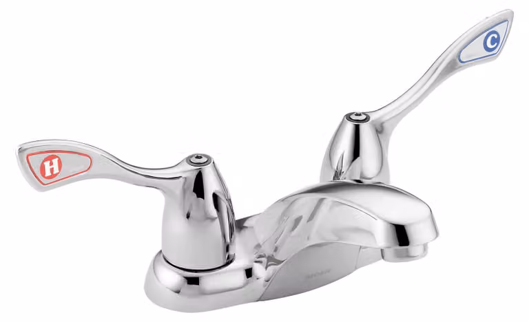 Miscelatore per lavabo a due maniglie, da 4 pollici, cromato, con portata di 1,2 galloni al minuto