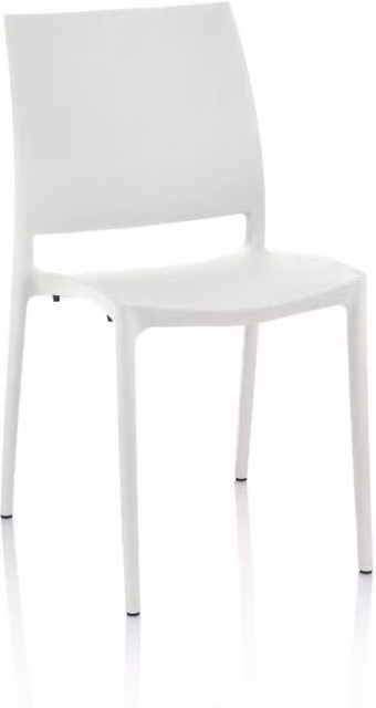 Sedia Curtis polipropilene bianca design ergonomico set 4 pezzi