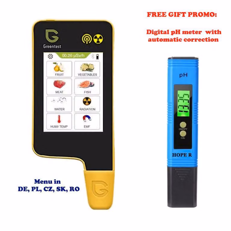 Greentest ECO 8 Tester digitale per la misurazione della concentrazione di nitrati in frutta, verdura, carne, pesce, radiazioni nucleari ed elettromagnetiche