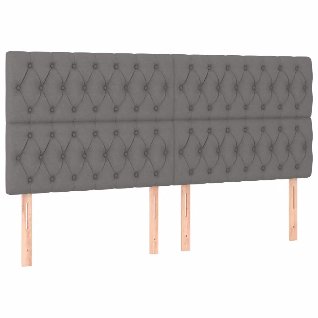 Testiera decorativa Design Mania in tessuto grigio con struttura in legno di larice L: 200 cm, P: 7 cm, H: 118/128 cm – 2