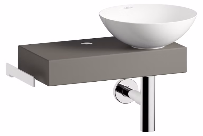 LAUFEN PICCOLO NOVO Plan de toilette, suspendu, tablette à gauche, 1 trou pour robinet, sans trop-plein, 555x320x400mm, H561PN37071111, H561PN37071111