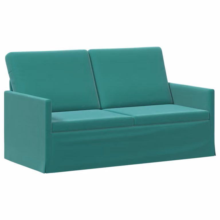 Divano a 2 posti vidaXL in velluto turchese con struttura in metallo L: 150 cm, P: 81 cm, H: 82 cm