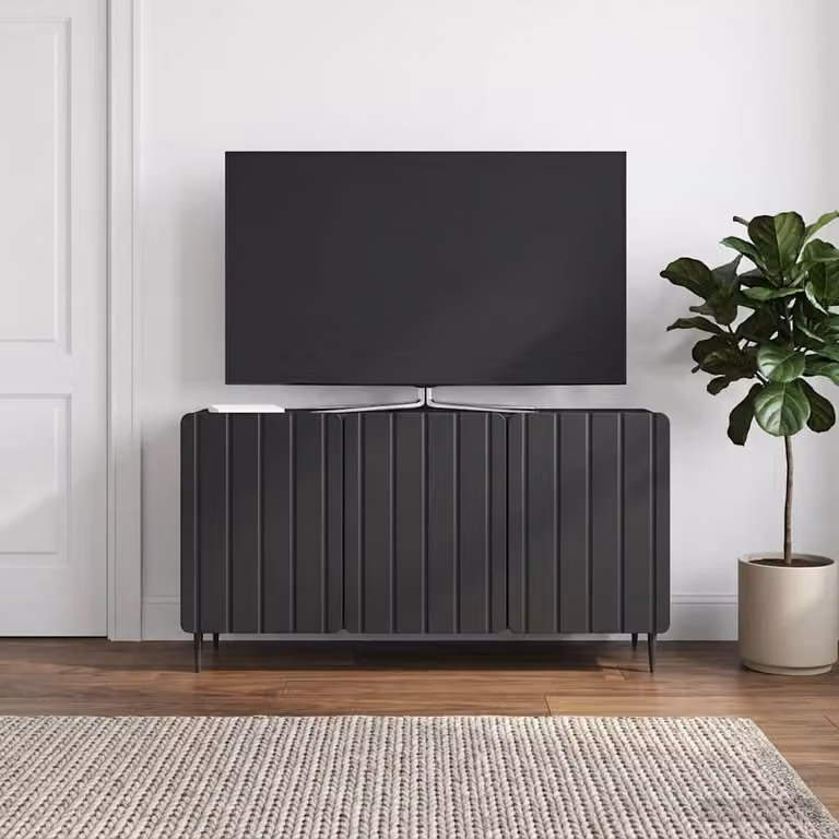 Carrello TV mobile vidaXL moderno in nero e legno ingegnerizzato L: 99 cm, P: 34,5 cm, H: 52 cm