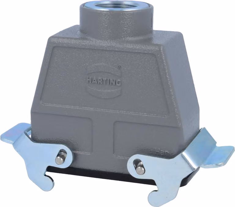 HARTING Han 16B Alloggiamento connettore alto, 1xM25 uscita cavo diritta, con 2 staffe trasversali Vite M25 Area di serraggio 9,0 mm