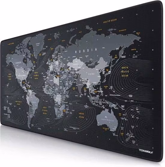 Tappetino da gioco XXL - Mappa del mondo - XXL 900 x 400 mm per precisione e velocità