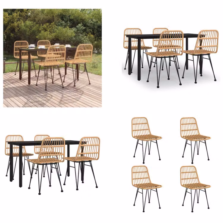 vidaXL set da pranzo da giardino 5 pezzi in poly rattan - set da pranzo da giardino - set da pranzo da terrazza - set da pranzo da esterno