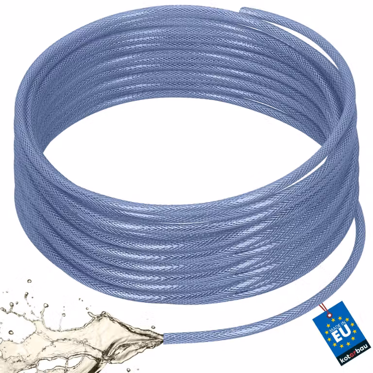 KOTARBAU® Tubo Aria Compressa ø 6 mm / 2,5 mm Tubo Acqua 50 m Tubo Trasparente Flessibile PVC Blu