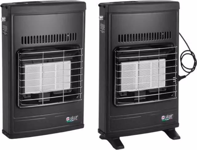 Stufa a infrarossi SIA Modello ECO40 a metano, colore grigio e nero, potenza 4,2KW