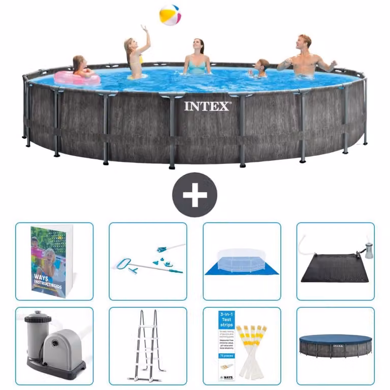 Struttura per piscina a forma di prisma - 549x122 cm - composta da 7 elementi - modello S583